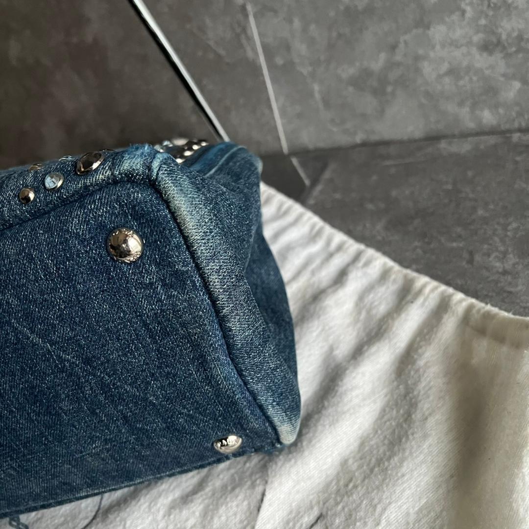 ⭐️PRADA⭐️プラダ カナパ 2way バッグ ビジュー スタッズ デニム