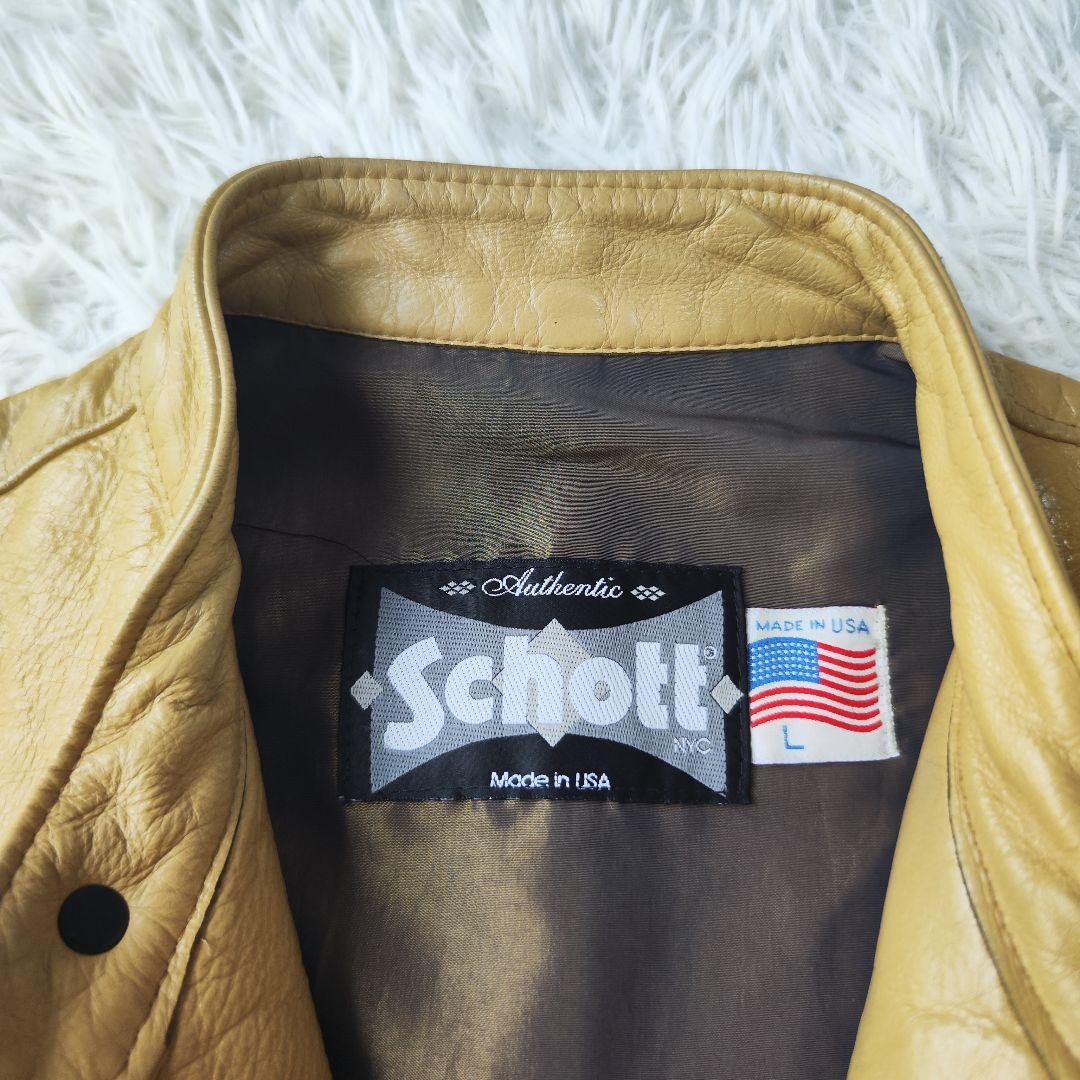 ★希少★Schott シングルライダース 本革 ベージュ Lサイズ レザー