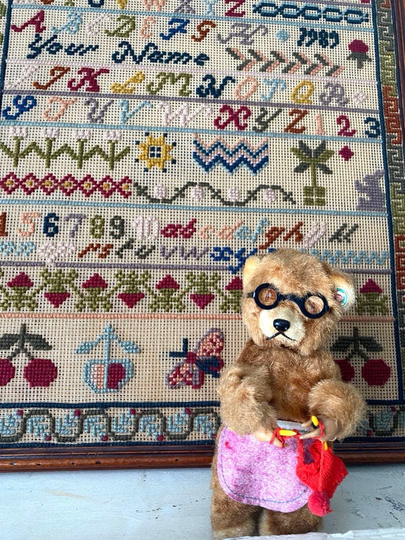 アンティーク　ビンテージベア　ゼンマイ仕掛け　編み物ベア　max carl