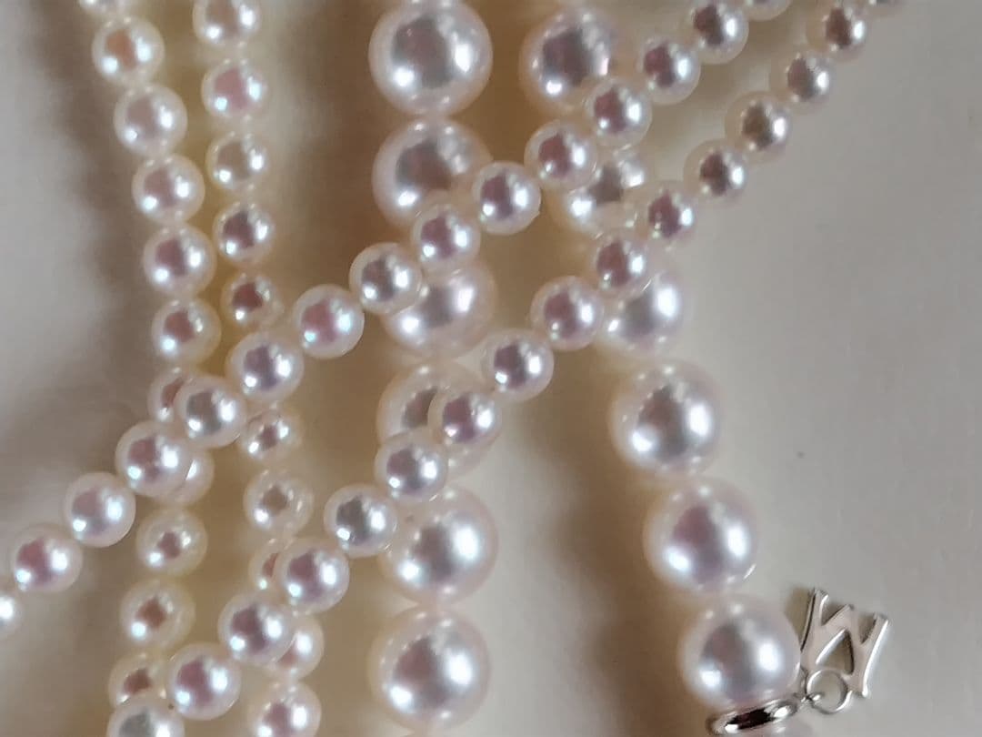 【艶照り最高】K18WG アジャスター付き あこや真珠ベビーパールネックレス