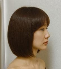 新品 人毛 ウィッグ 幅広人工皮膚付き ブラウン ストレート グラボブMサイズ