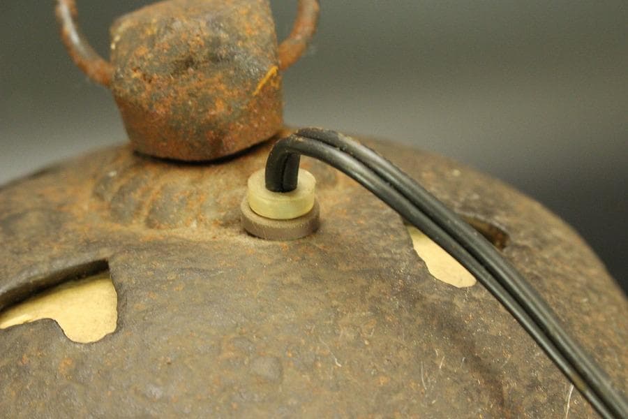 鉄製 吊り灯 和照明 吊り鎖付 時代物(A977)