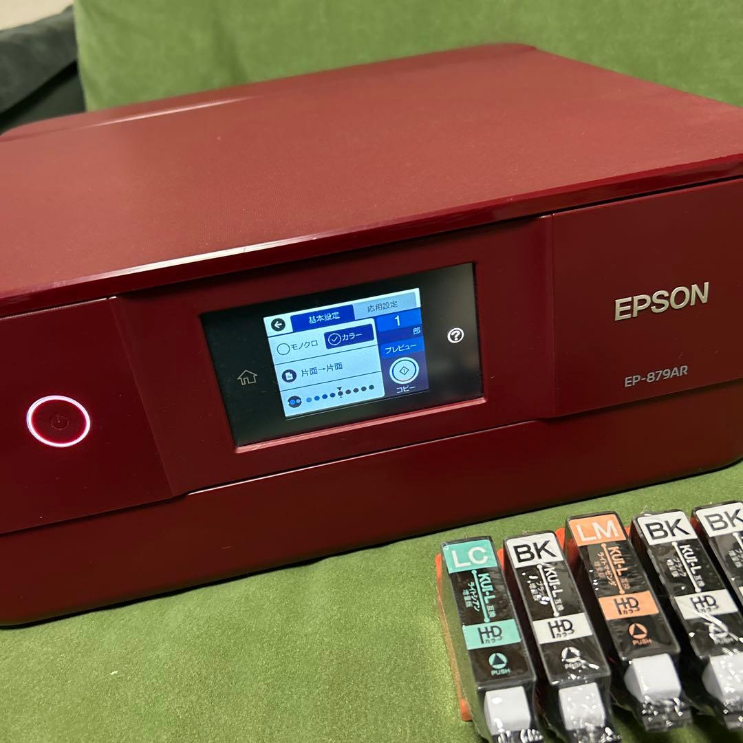 未開封インク付き EPSON EP-879AR プリンター レッド