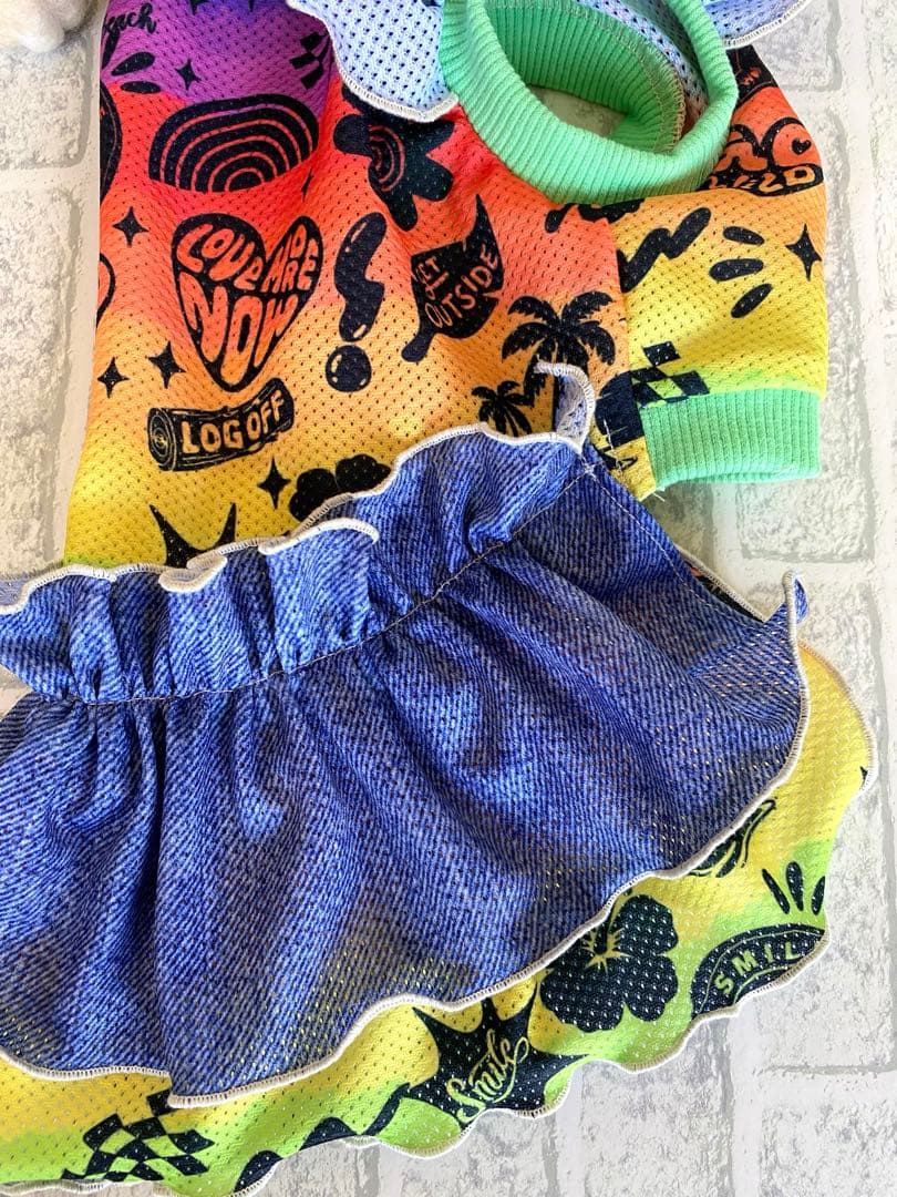 犬服 ワンピース(M) ꒡̈⃝Lily꒡̈⃝ハンドメイド