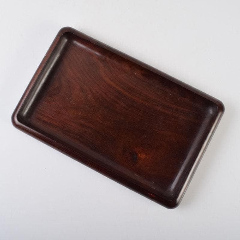 中国　唐木紫檀製　無垢刳り貫き　煎茶盆　香盆　C　9084