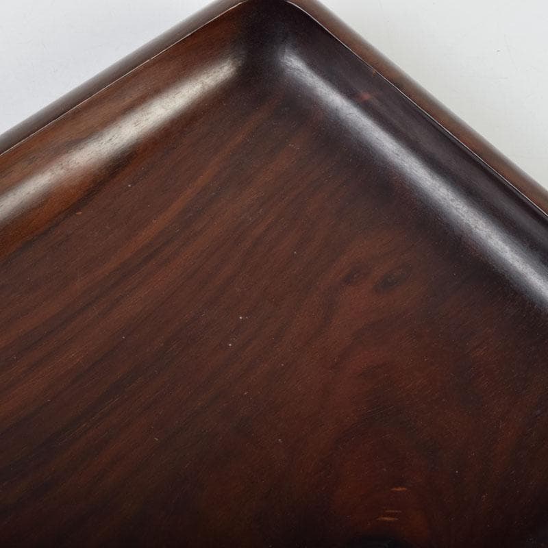 中国　唐木紫檀製　無垢刳り貫き　煎茶盆　香盆　C　9084