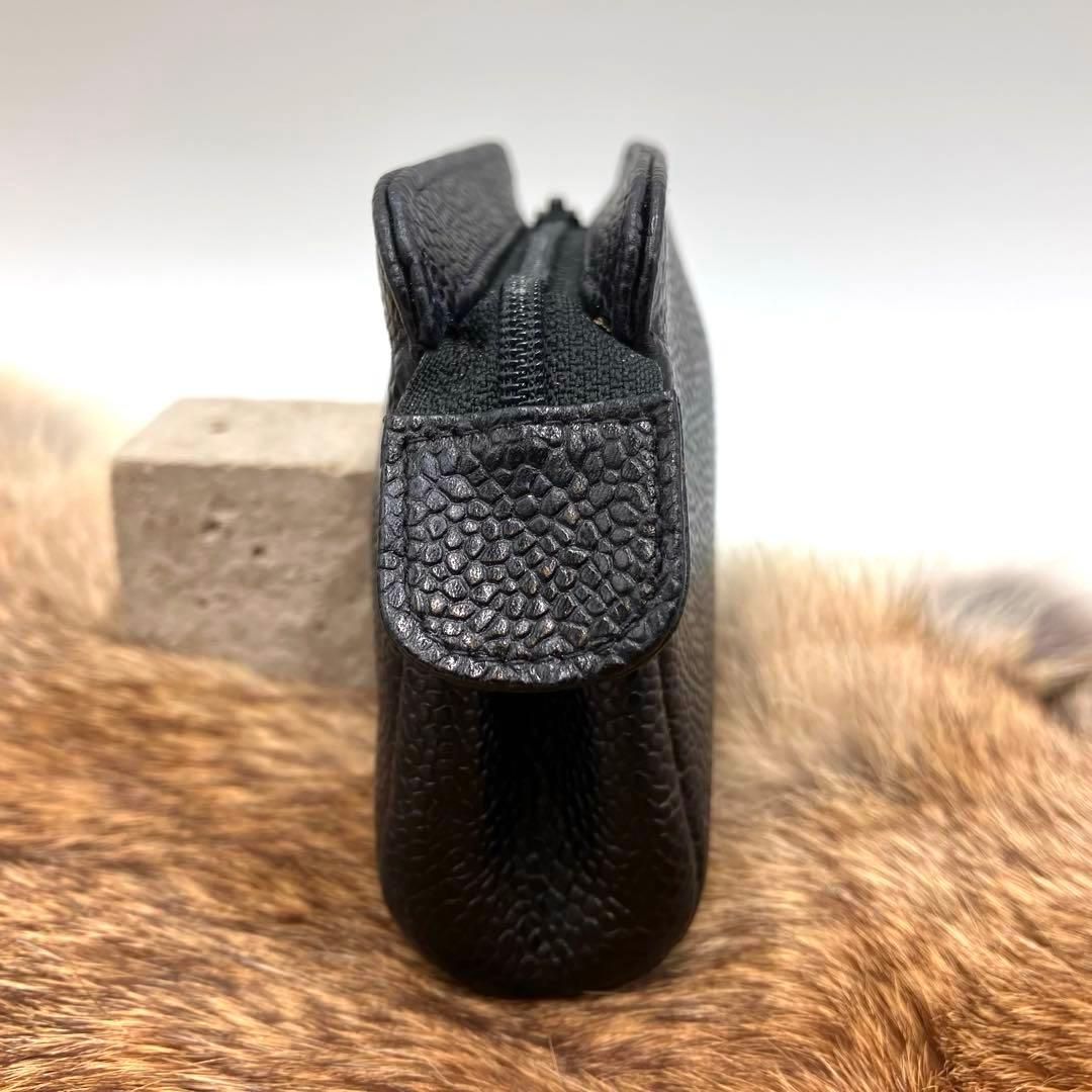 【希少7桁2番台】CHANEL シャネル デカココ　キャビアスキン ブラック