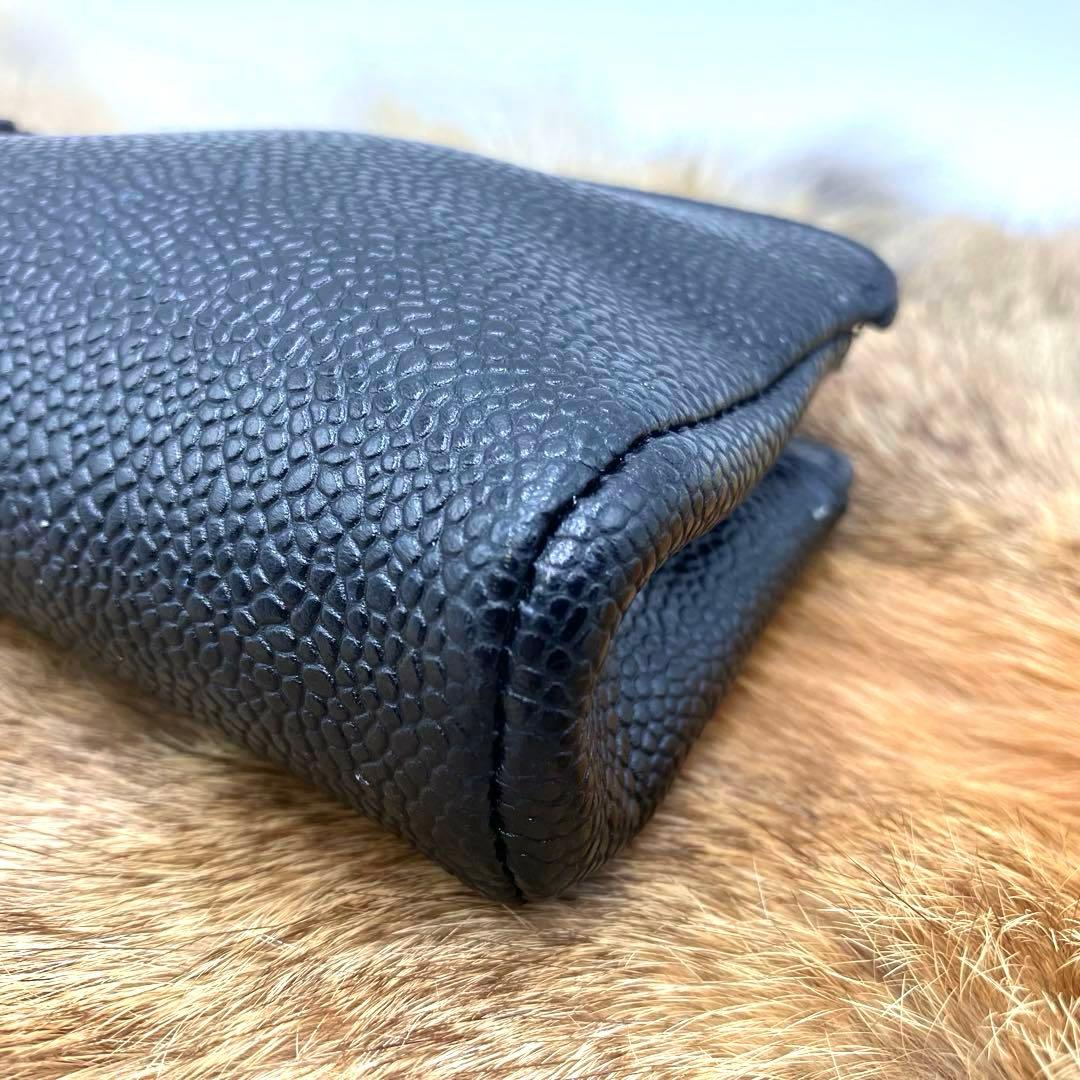 【希少7桁2番台】CHANEL シャネル デカココ　キャビアスキン ブラック