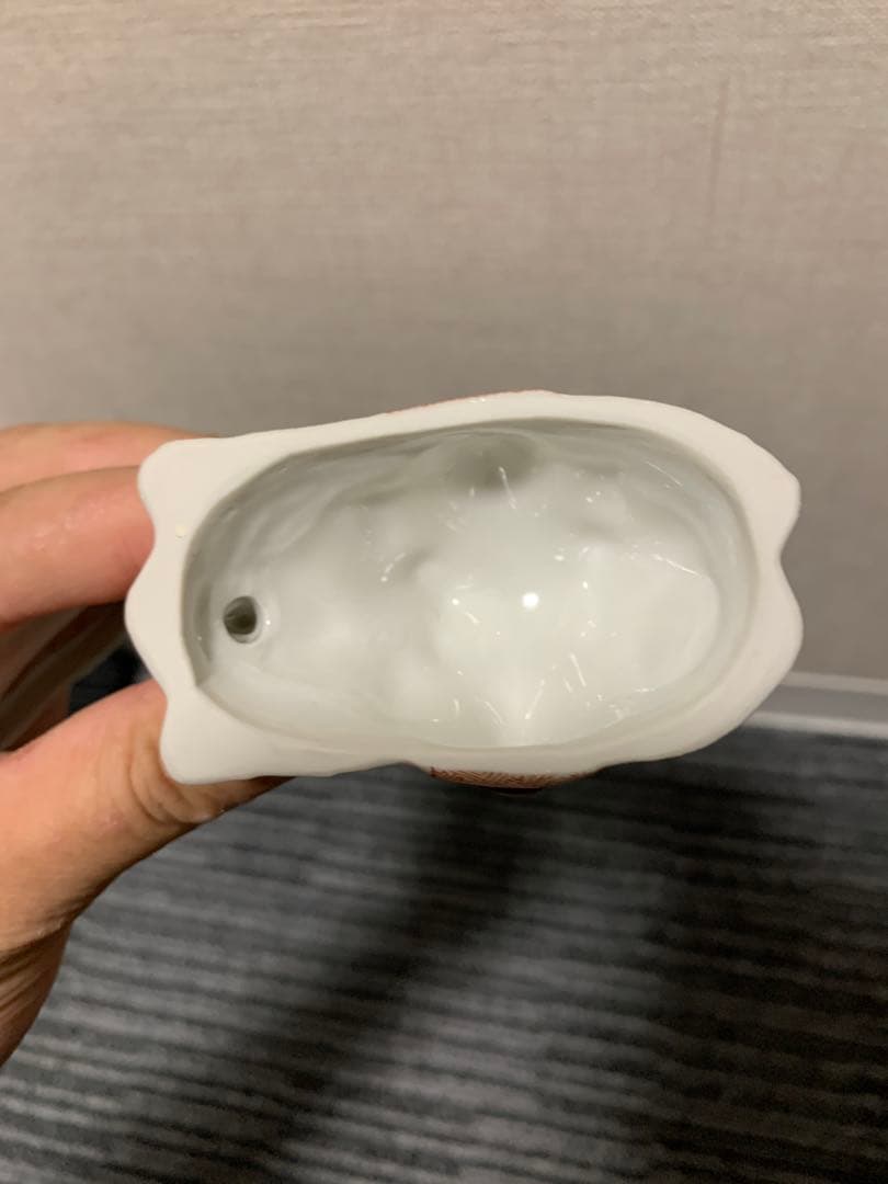 福島武山 赤絵九谷焼 駱駝香合 真作保証 置物 陶器