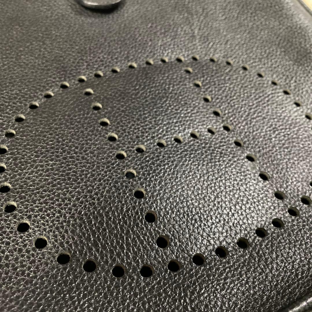 ブラック レザー ショルダーバッグ