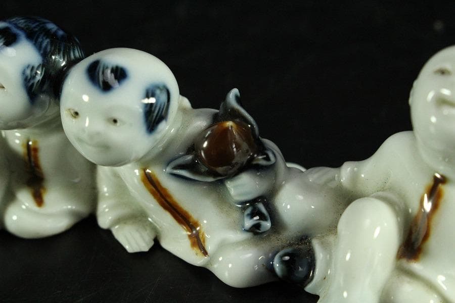 古平戸 唐子 筆架 文房具 時代物(K-YC455)