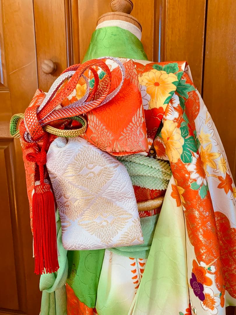 七五三　三歳から五歳の女の子のお支度　振袖コーディネート　お着物セット　女児着物