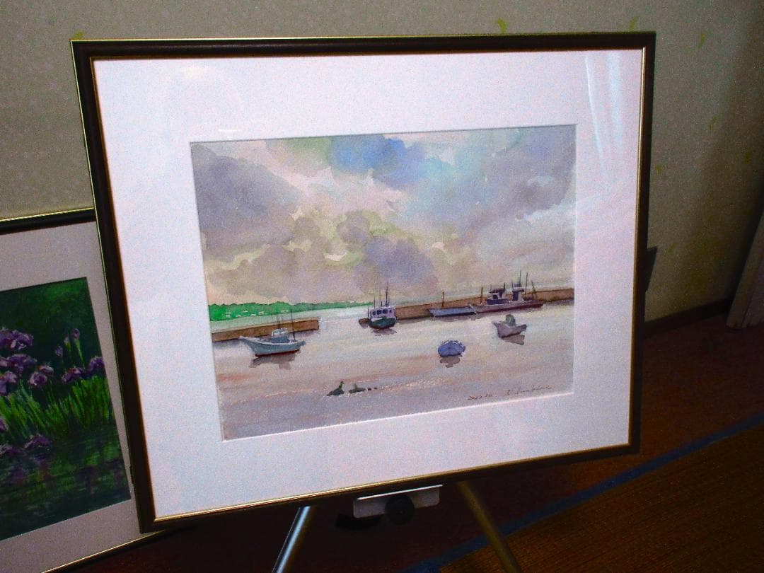 佐島漁港（水彩画）