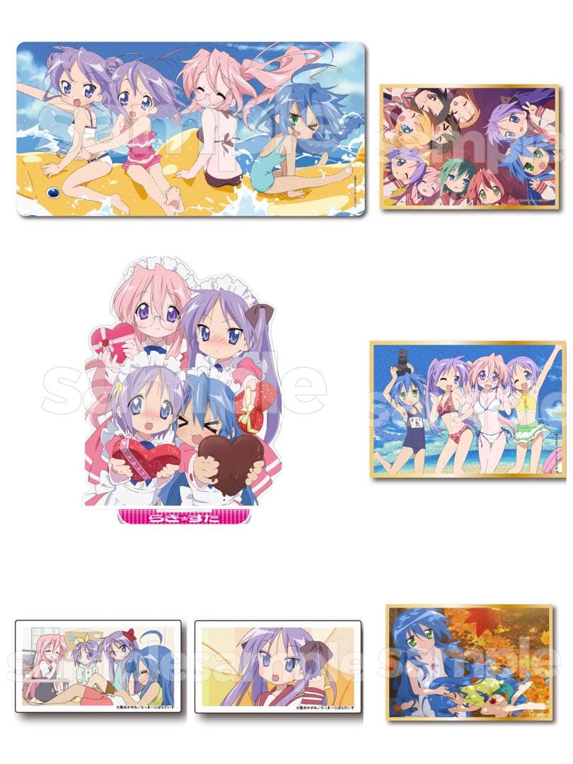 TVアニメ「らき☆すた」 スクラッチ　デスクマット、ビッグアクリルスタンドなど