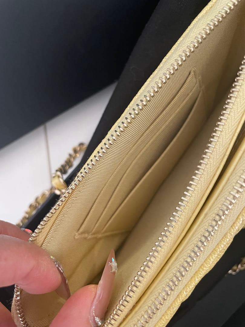 ♡超美品♡レア品CHANELマトラッセ⭐︎チェーンウォレット⭐︎黄色ショルダーバッグ