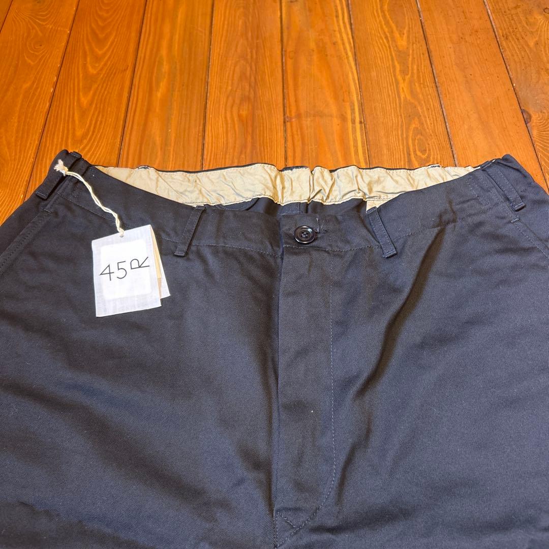 45R紺色双糸チノのポッポショートパンツ