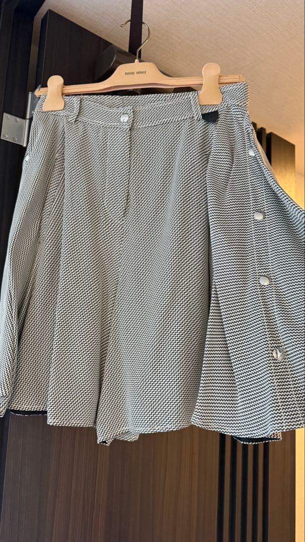 ルイヴィトンフレアーキュロット38ブラックベージュ