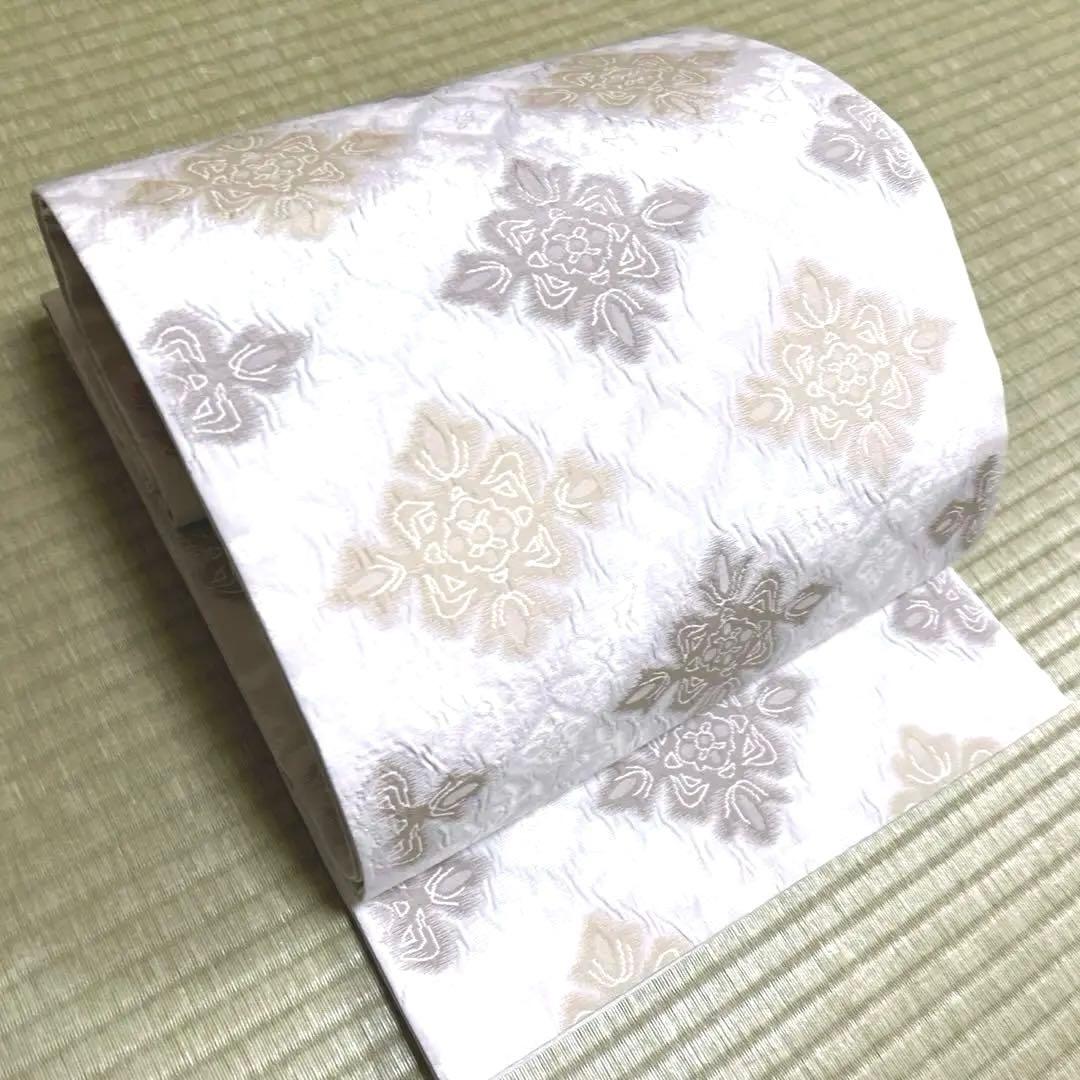 正絹　全通袋帯《花菱》