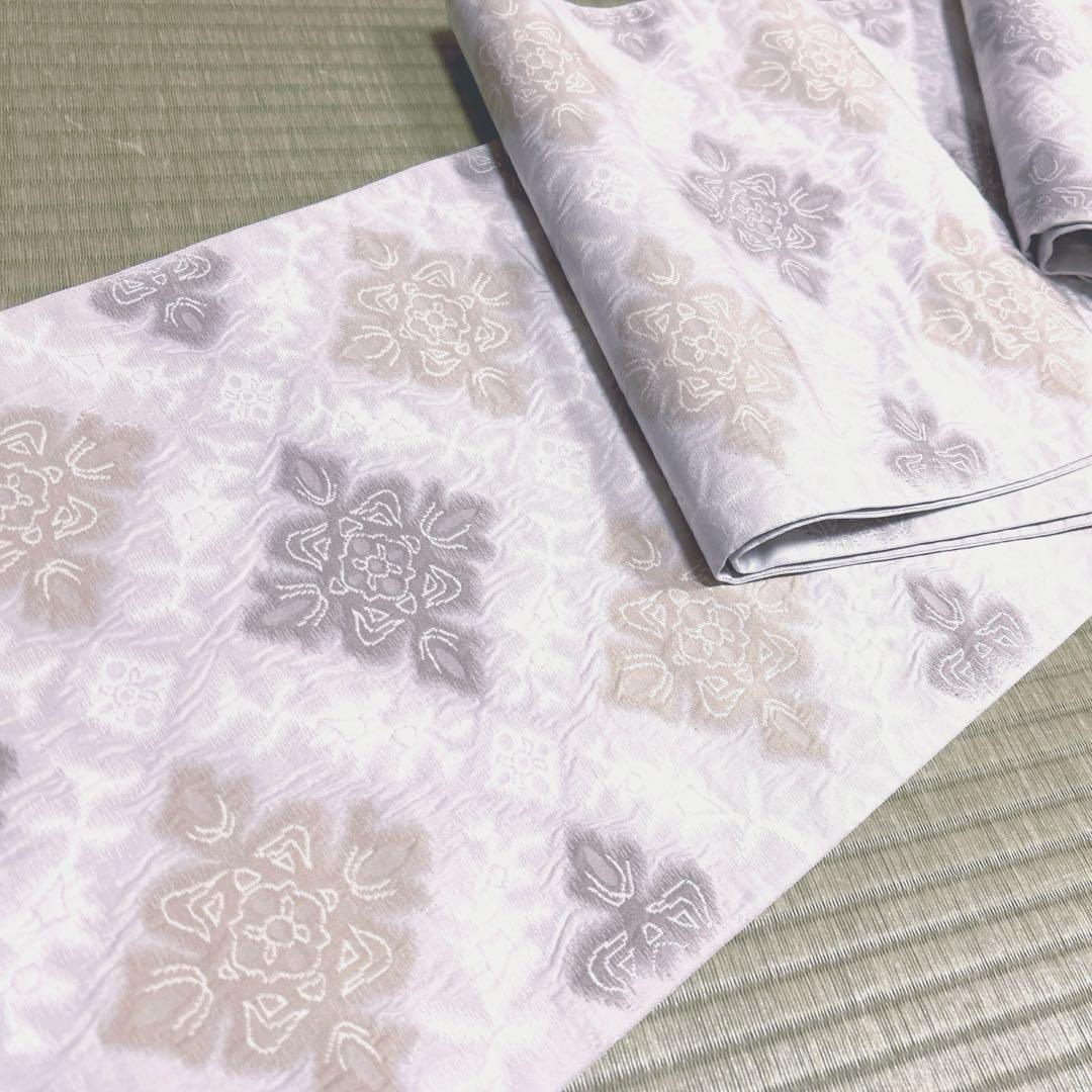 正絹　全通袋帯《花菱》