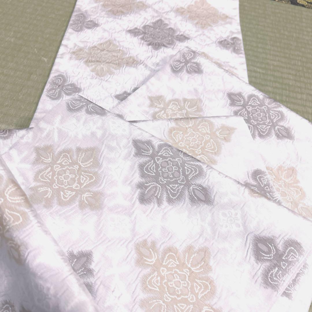 正絹　全通袋帯《花菱》