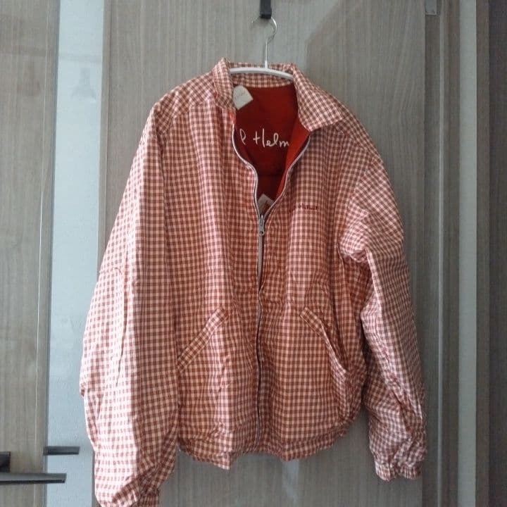 Karl Helmet 赤＆チェック リバーシブルジャケット・ユニセックス
