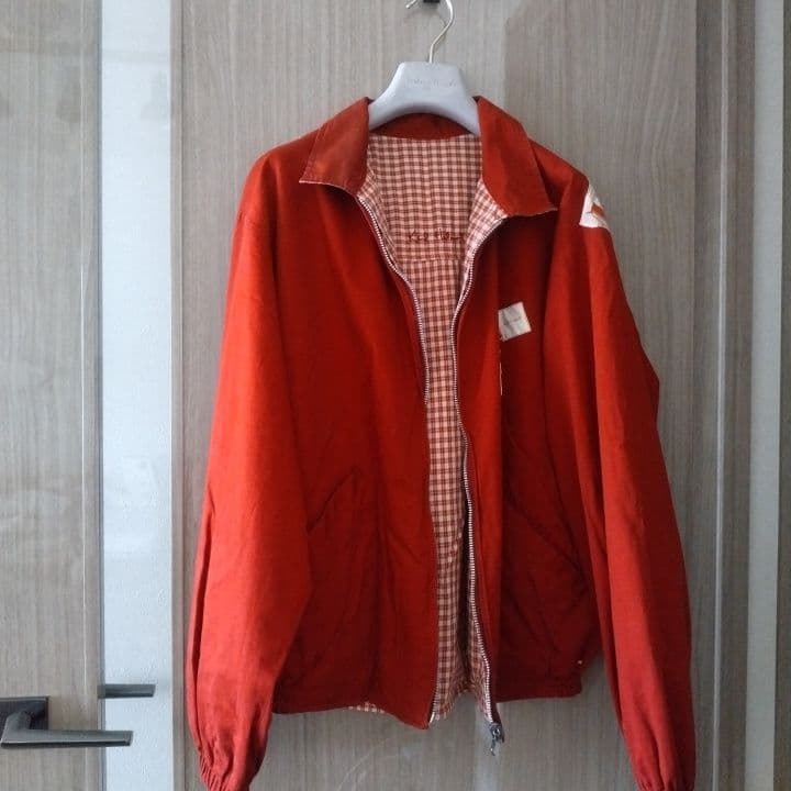 Karl Helmet 赤＆チェック リバーシブルジャケット・ユニセックス