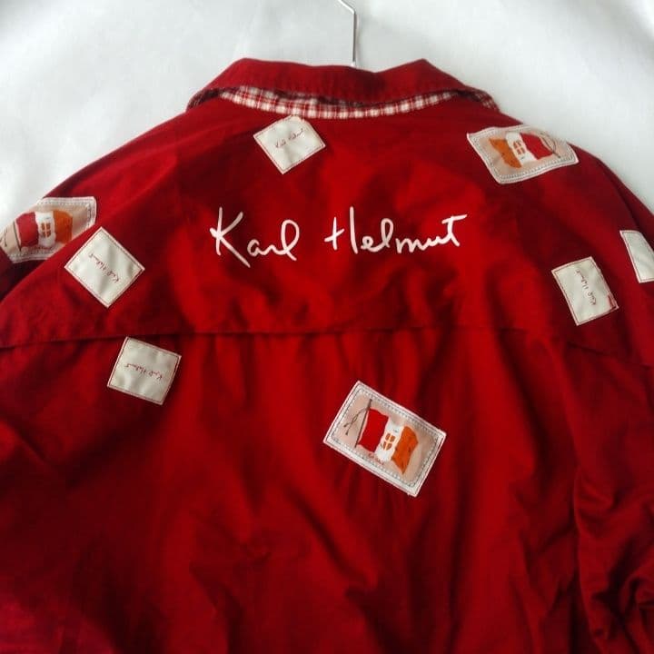 Karl Helmet 赤＆チェック リバーシブルジャケット・ユニセックス