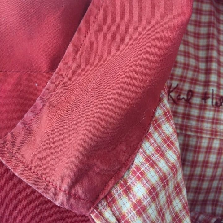 Karl Helmet 赤＆チェック リバーシブルジャケット・ユニセックス