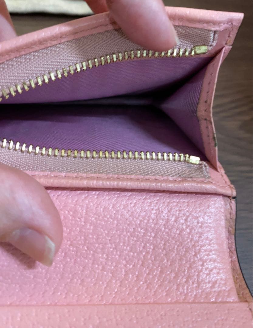 グッチ　456126　レザー　GGマーモント　さくらんぼ　イチゴ　折り財布