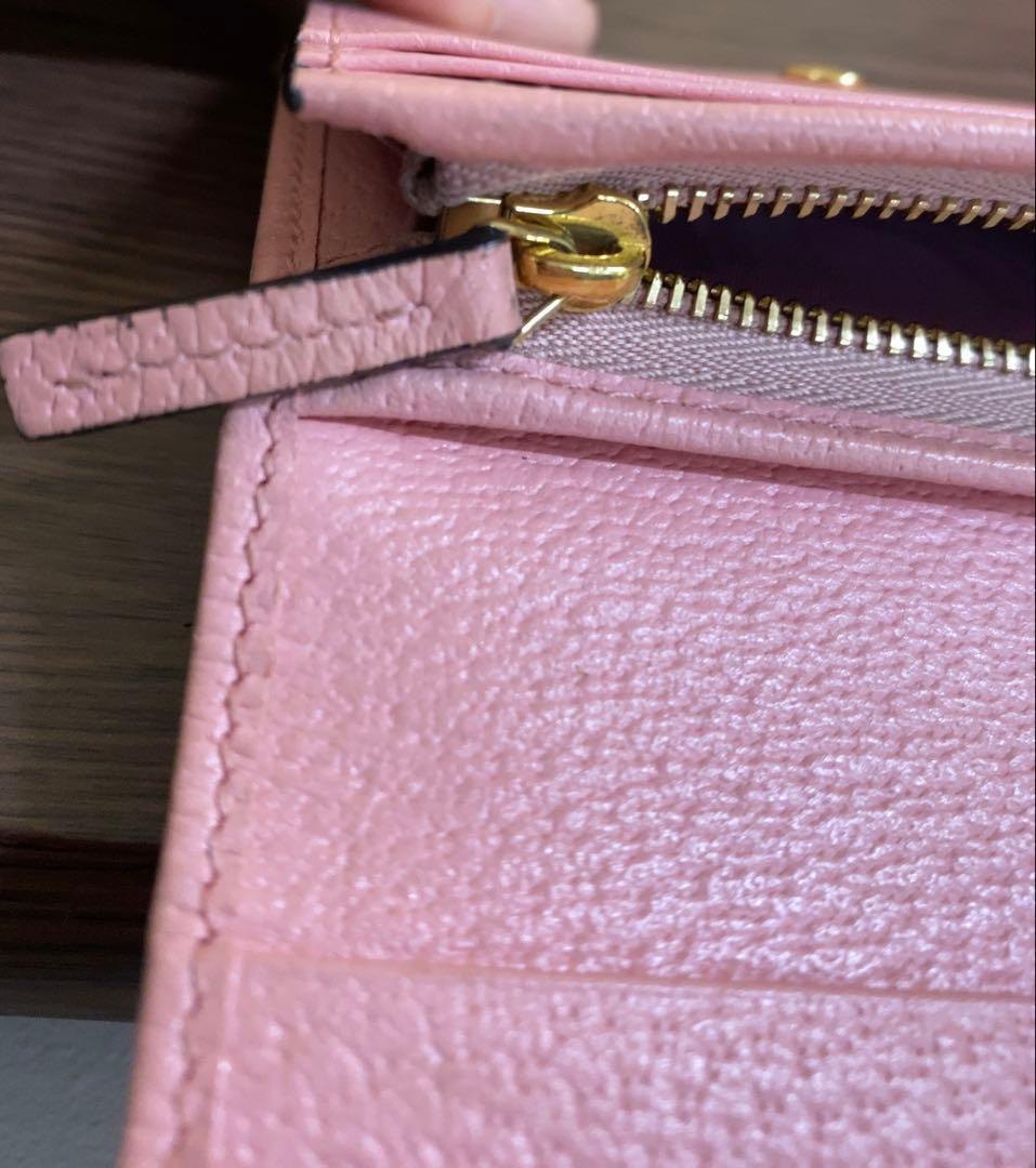 グッチ　456126　レザー　GGマーモント　さくらんぼ　イチゴ　折り財布