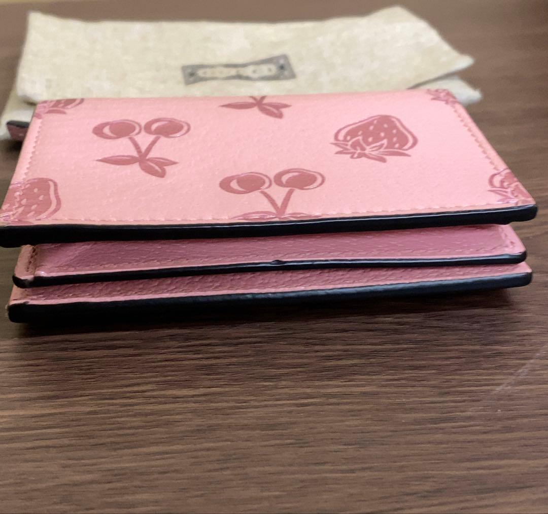 グッチ　456126　レザー　GGマーモント　さくらんぼ　イチゴ　折り財布