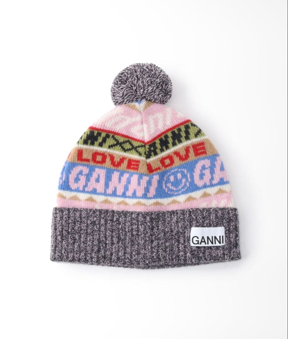 ganni multicolore Logo beanie ガニー ビーニー