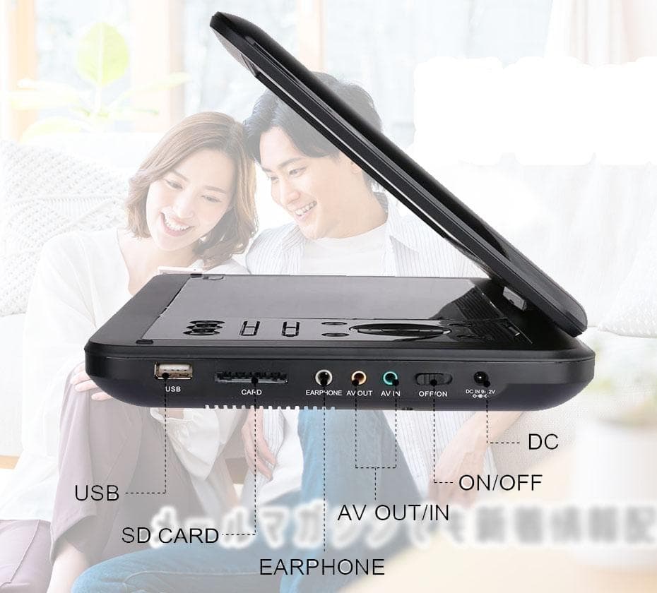 10.1インチポータブルDVDプレイヤー　DVD再生　CPRM　卓上用