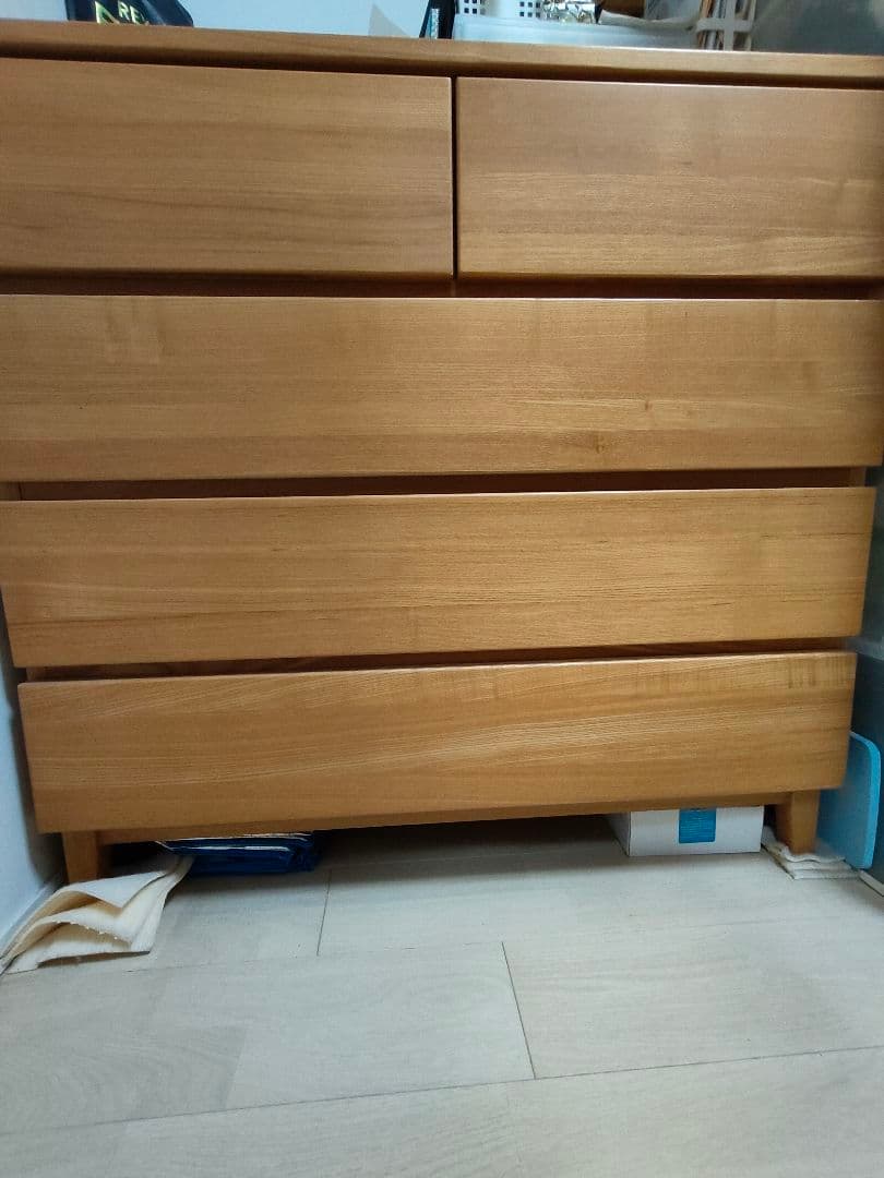 無印良品　タモ材木目調 4段チェスト