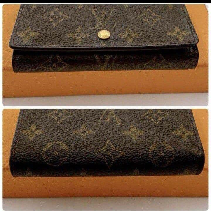 ルイヴィトンモノグラムポルトモネビエL字ブラウンレディース二つ折り財布送料無料