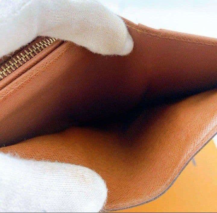 ルイヴィトンモノグラムポルトモネビエL字ブラウンレディース二つ折り財布送料無料