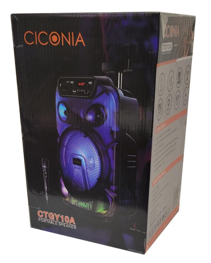 新品 未使用 ポータブルLEDスピーカー 全身が光る！ 有線マイク1本付