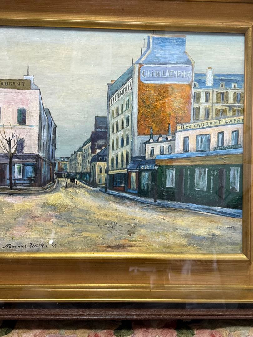 モーリス・ユトリロ 「オーテュール通り」パリ 油彩絵 送料込み　1007