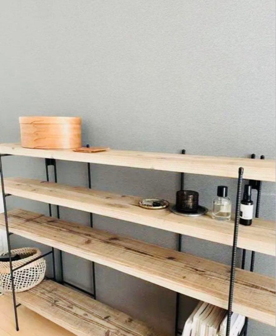 チーコ　手作りアイアン家具 折り畳みラック アンティーク 鉄脚のみ2点