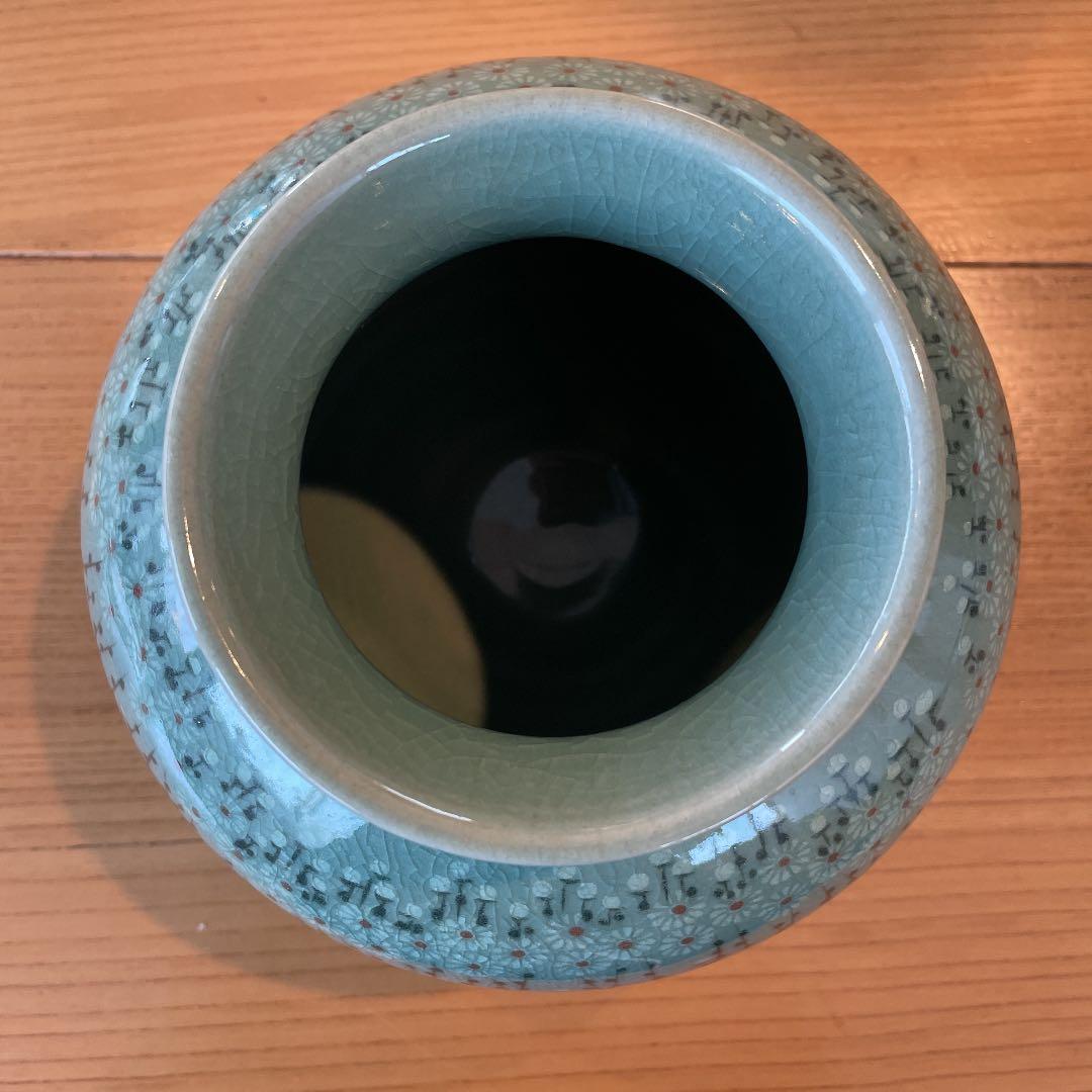 青磁花瓶　韓国の窯元で購入　値下げしました❗️