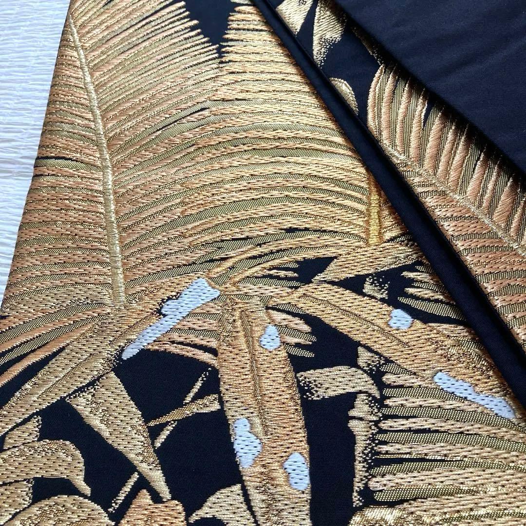 正絹 松に雪持ち笹図 袋帯 西陣織 作家 六通