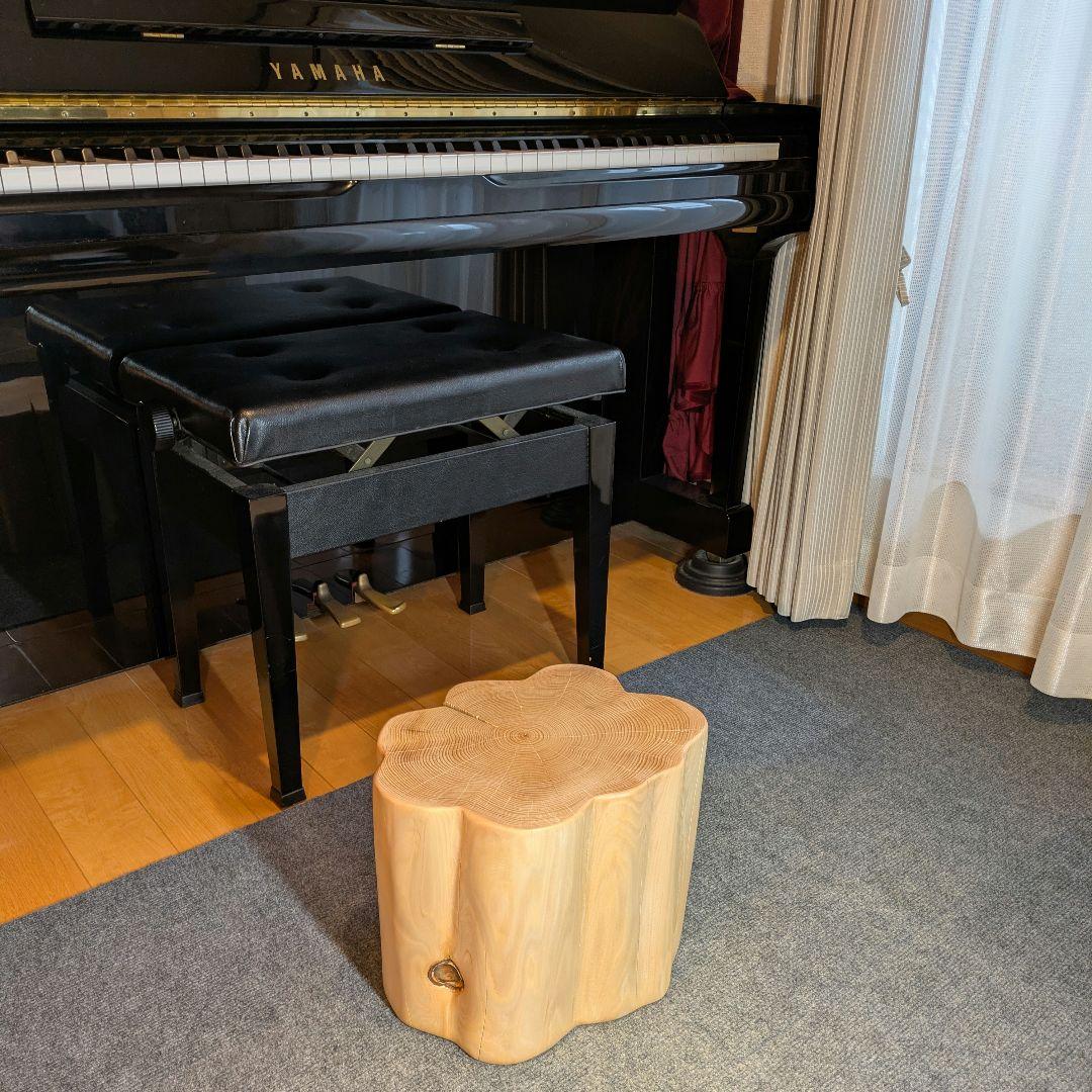 天然ヒバ　切り株　丸太　椅子　スツール　高さ約26.5cm　ヒバ丸太　2点セット