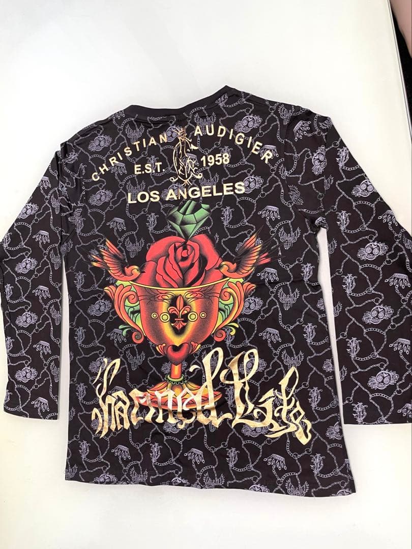 CHRSTIAN AUDIGIERスカル長袖Tシャツ