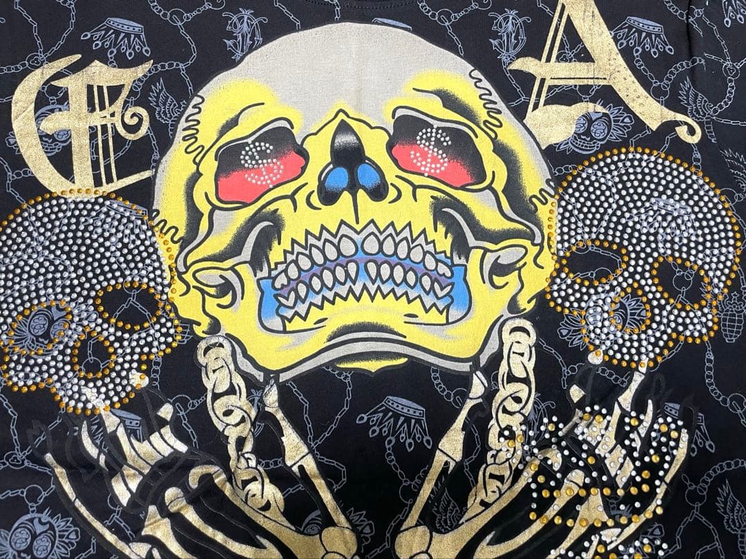 CHRSTIAN AUDIGIERスカル長袖Tシャツ