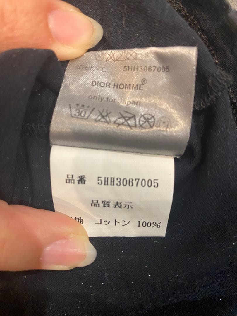 【美品】Dior HOMME エディ期　05Wブラック 半袖ラメプリントTシャツ