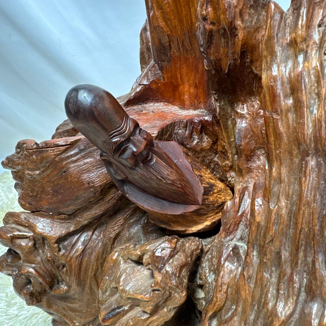 福禄寿　置物　天然木　木の根　木彫