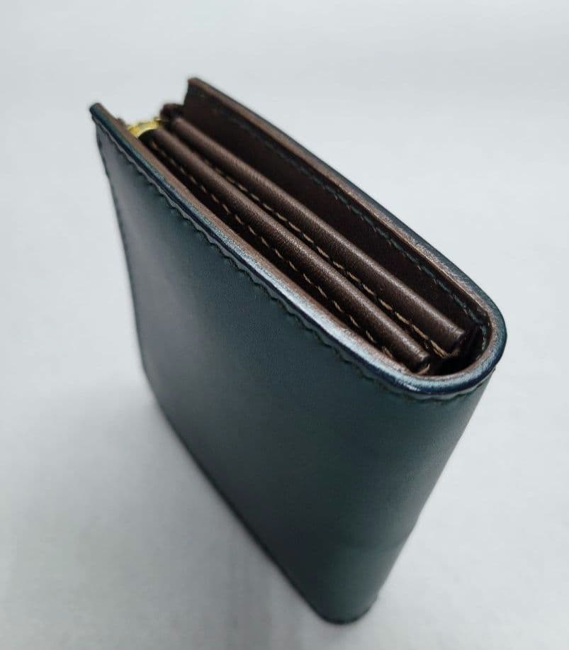 L字ファスナー財布　イタリアレザー　小銭入れ　コンパクト財布　ハンドメイド