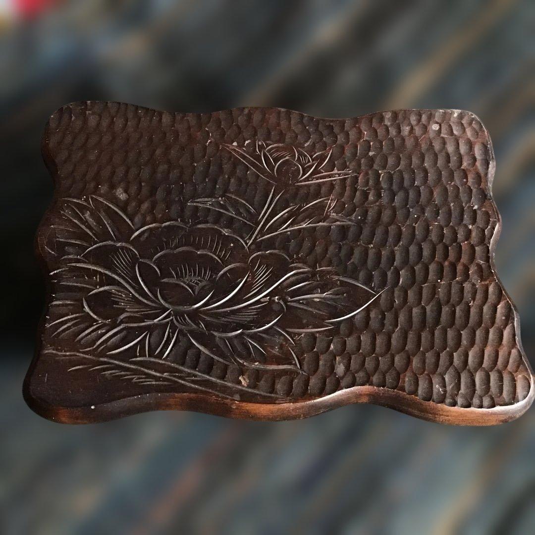 アンティーク 軽井沢彫り　花台　櫻