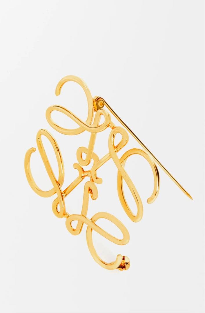 LOEWE アナグラム　メタルブローチ　ゴールド