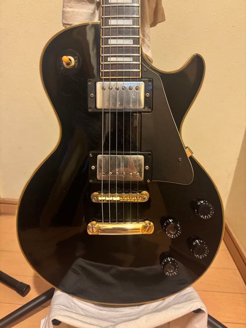 レスポール　カスタム　エレキギター ブラック 音出し確認済み samick